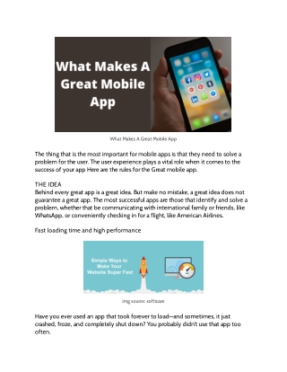 What Makes A Great Mobile App