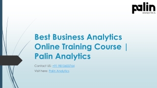 Best Business Analytics Online Training Course | Palin Analytics