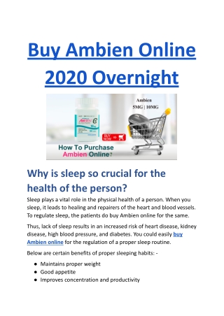 Buy Ambien Online 2020 Overnight