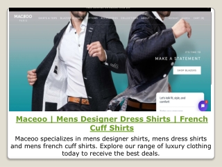 Maceoo | Mens Designer Dress Shirts | French Cuff Shirts