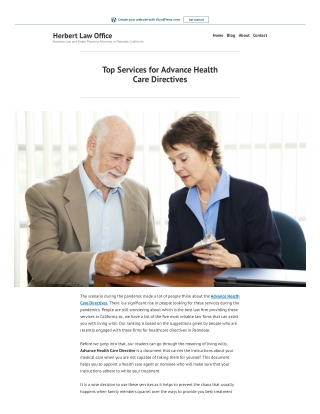 Top Services for Advance Health Care Directives