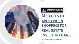 Mistakes to avoid when shopping for real estate investor loans
