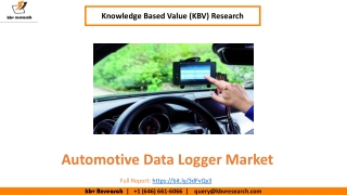 Automotive Data Logger Market Size Worth $4.3 billion by 2026 - KBV Research