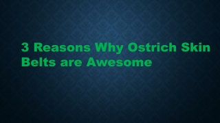 3 Reasons Why Ostrich Skin Belts are Awesome