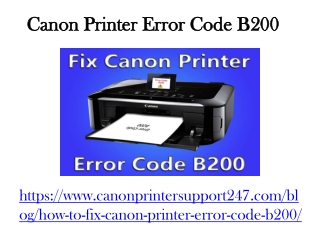 Canon Printer Error Code b200