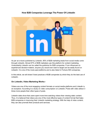 How B2B Companies Leverage The Power Of LinkedIn | CodeStore Technologies