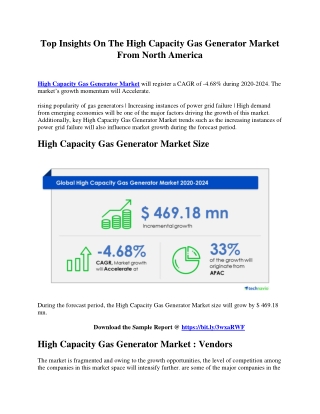 Top Insights On The High Capacity Gas Generator Market From North America