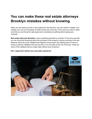 Real estate attorneys Brooklyn
