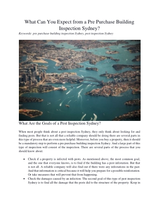 What Can You Expect from a Pre Purchase Building Inspection Sydney?