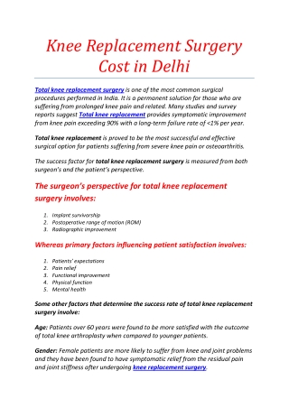 knee replacement surgery cost