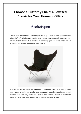 Choose a Butterfly Chair: A Coveted Classic for Your Home or Office