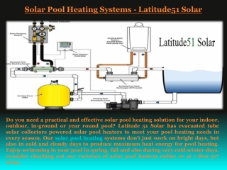 Solar Pool Heating Systems - Latitude51 Solar