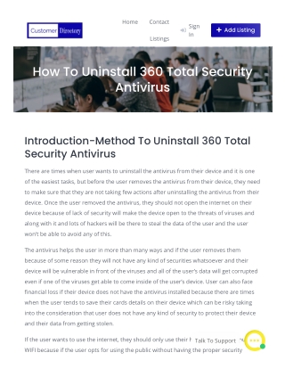 How to Uninstall 360 Total Security Antivirus 1-888-315-5450?