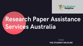 Research Paper Assistance Services Australia