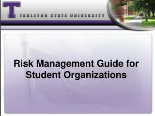 Risk Management Guide for Student Organizations