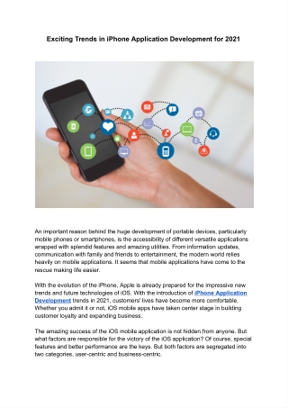 Exciting trends in iphone application development for 2021