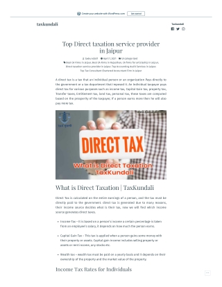 What is Direct Taxation | TaxKundali