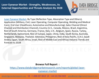 Laser Eyewear Market - Strengths, Weaknesses, its External Opportunities and Threats Analysis By 2028