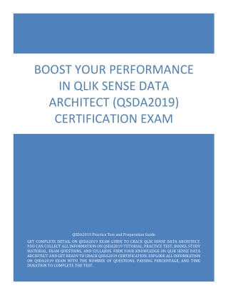 Boost Your Performance in Qlik Sense Data Architect (QSDA2019) Certification Exam