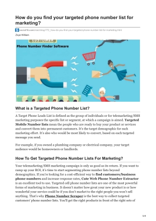 How do you find your targeted customer phone number list?