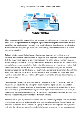 WhyItsImportantToTakeCareOfTheNews