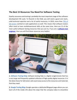 The Best 15 Resources You Need For Software Testing