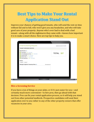 Best Tips to Make Your Rental Application Stand Out