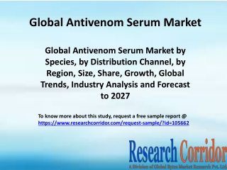Global Antivenom Serum Market by Species, by Distribution Channel, by Region, Size, Share, Growth, Global Trends, Indust
