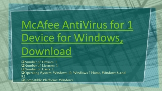 McAfee AntiVirus for 1 Device for Windows