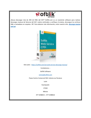 Descarga Masiva XML SAT | Softlik.com