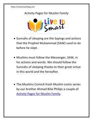 activity pages for muslim family