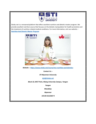 Nutrition and Dietetic Master Program | Stiedu.net