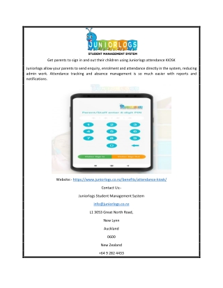 Get parents to sign in and out their children using Juniorlogs attendance KIOSK