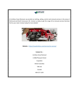 Ice Control and Removal Services in North Vancouver, BC