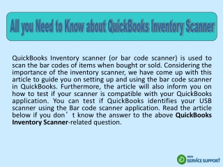 A quick guide on QuickBooks Barcode Inventory Scanner