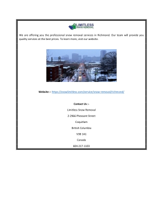 Snow Removal Richmond | Snowlimitless.com