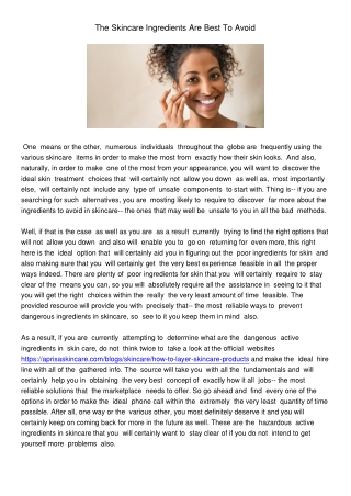 TheSkincareIngredientsAreBestToAvoid