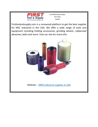 MRO industrial supplies in USA | Firsttoolandsupply.com