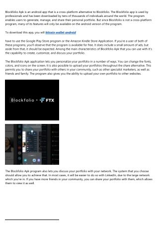 What You Can Expect From the Blockfolio Apk Program