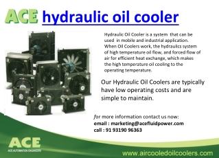 HYDRAULIC OIL COOLER - BY ACE