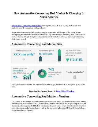 How Automotive Connecting Rod Market Is Changing In North America