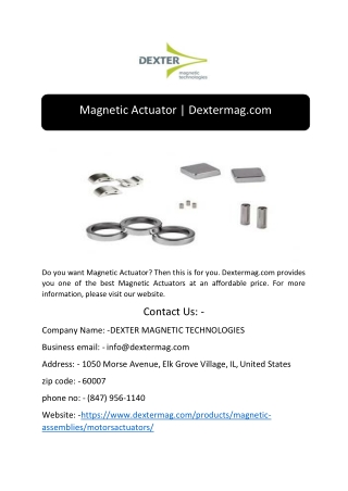 Magnetic Actuator | Dextermag.com