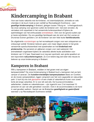 Kindercamping Brabant