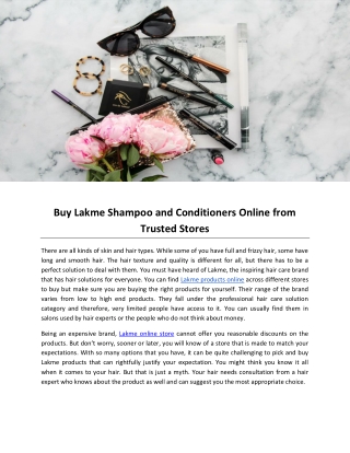 Buy Lakme Shampoo and Conditioners Online from Trusted Stores