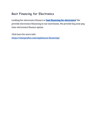 Best Financing for Electronics