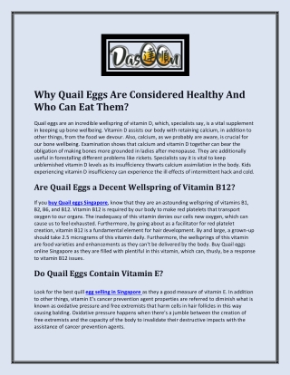 Why Quail Eggs Are Considered Healthy And Who Can Eat Them?