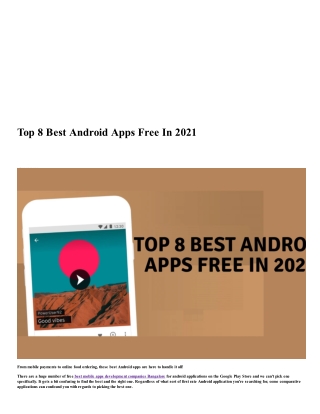 Top 8 best android apps free in 2021