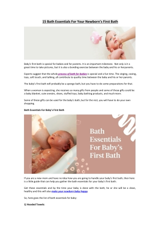 15 Bath Essentials For Your Newborn's First Bath