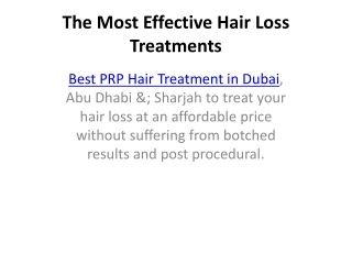 PRP Hair Treatment in dubai