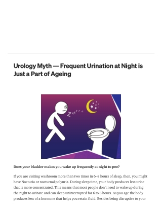 Urology Myth - Frequent Urination at Night is Just a Part of Ageing